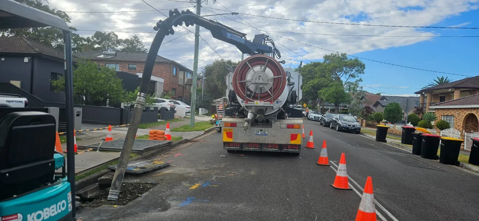 ASB Vac Services vacuum truck operating on a Sydney street