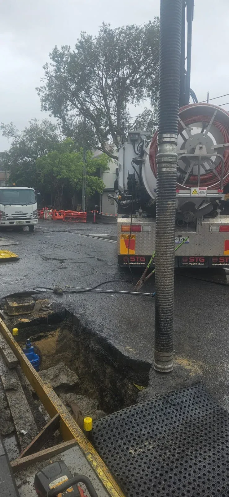 ASB Vac Services hydro excavation on a Sydney infrastructure project