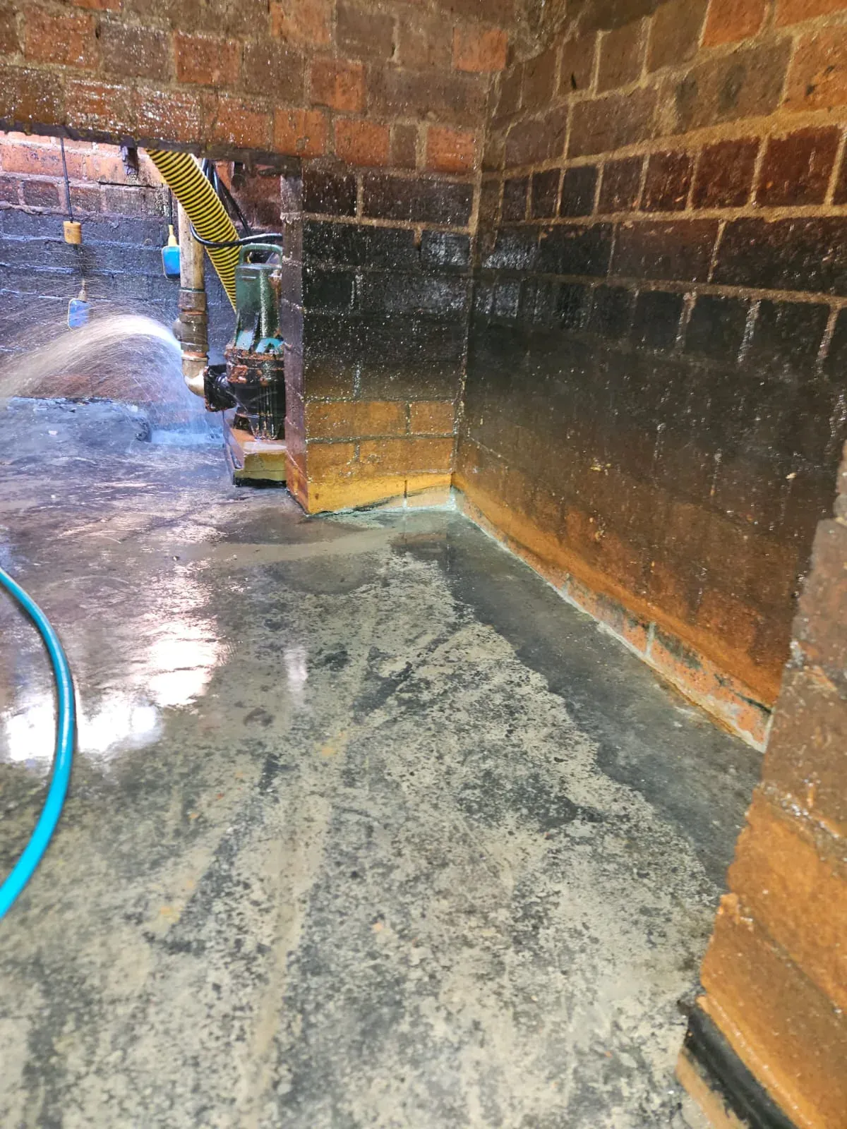 Inside a sewage pump station wet well during ASB Vac Services cleaning